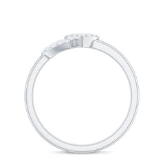 Natural Diamond Double Heart Ring for Promise