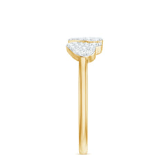 Natural Diamond Double Heart Ring for Promise