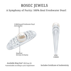 2.50 CT Freshwater Pearl and Diamond Engagement Ring