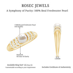 2.50 CT Freshwater Pearl and Diamond Engagement Ring