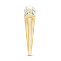 2.50 CT Freshwater Pearl and Diamond Engagement Ring