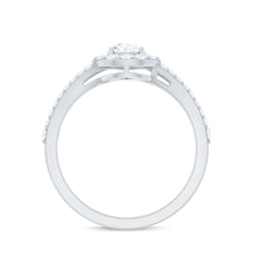 2 CT Split Shank Zircon Teardrop Engagement Ring in Gold