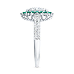 Certified 2 Carat Lab Grown Diamond Engagement Ring with Emerald Halo