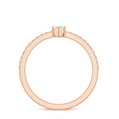 Certified Real Marquise Ethiopian Opal Promise Ring with Diamond