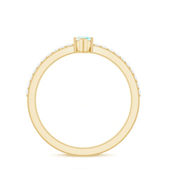 Certified Real Marquise Ethiopian Opal Promise Ring with Diamond