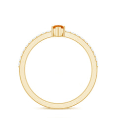1/2 Ct Fire Opal Marquise Engagement Ring with Diamond