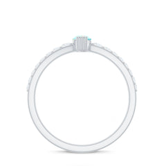 Certified Marquise Opalescent Promise Ring with Real Diamond