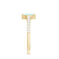 Certified Marquise Opalescent Promise Ring with Real Diamond