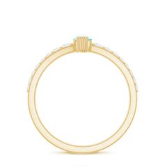 Certified Marquise Opalescent Promise Ring with Real Diamond