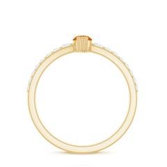 3/4 Carat Marquise Fire Opal Engagement Ring with Diamond