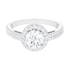 2.25 CT Round Cubic Zirconia Halo Engagement Ring