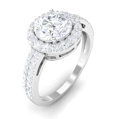2.25 CT Round Cubic Zirconia Halo Engagement Ring