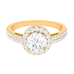 2.25 CT Round Cubic Zirconia Halo Engagement Ring