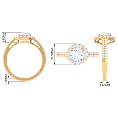 2.25 CT Round Cubic Zirconia Halo Engagement Ring