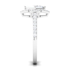 1.75 CT Princess Cut Zircon Engagement Ring Floral Halo
