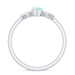 Natural Marquise Opal Diamond Engagement Ring with Certificate