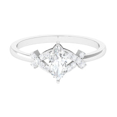 1 CT Marquise Cut Zircon Engagement Ring with Split Shank