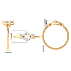 1 CT Marquise Cut Zircon Engagement Ring with Split Shank