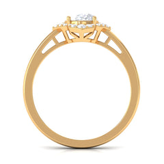 2.25 CT Prong Set Oval Zircon Flower Engagement Ring