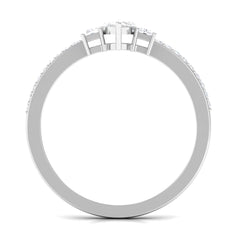 1.25 CT Zircon Three Stone Engagement Ring with Side Stones