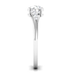 Solitaire Cubic Zirconia Bypass Engagement Ring in Gold