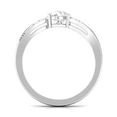 Solitaire Cubic Zirconia Bypass Engagement Ring in Gold