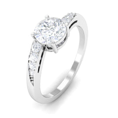 Solitaire Cubic Zirconia Bypass Engagement Ring in Gold