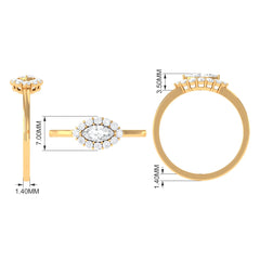 1 CT Marquise Cut Zircon East West Engagement Ring