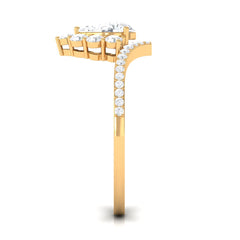 Cubic Zirconia Crown Engagement Ring in Gold
