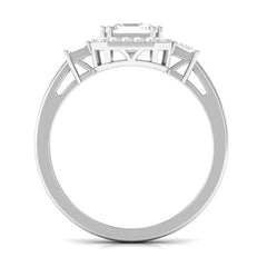 Asscher Cut Zircon Statement Engagement Ring