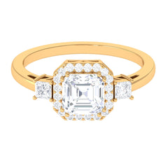 Asscher Cut Zircon Statement Engagement Ring