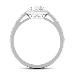 2.75 CT Simple Zircon Oval Engagement Ring with Halo