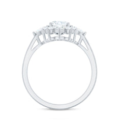3 CT Oval Zircon Statement Engagement Ring in Gold