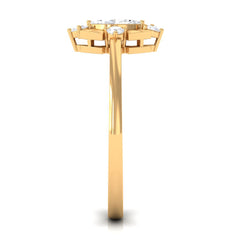 1/2 CT Marquise Zircon Engagement Ring in Gold Textured