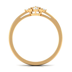 1/2 CT Marquise Zircon Engagement Ring in Gold Textured