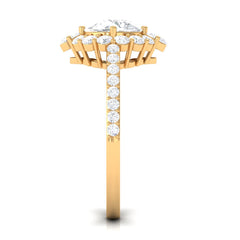 2.25 CT Zircon Halo Engagement Ring in Gold