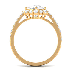 2.25 CT Zircon Halo Engagement Ring in Gold
