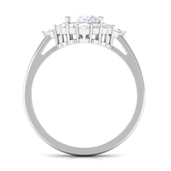 2.75 CT Oval Zircon Unique Engagement Ring in Gold
