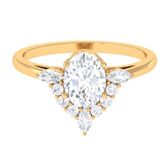 2.75 CT Oval Zircon Unique Engagement Ring in Gold