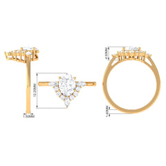 2.75 CT Oval Zircon Unique Engagement Ring in Gold