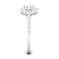 1.75 CT Round Zircon Halo Engagement Ring in Gold