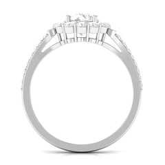 1.75 CT Round Zircon Halo Engagement Ring in Gold