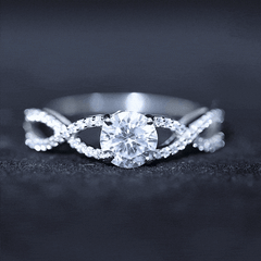 1.75 CT Round Cut Solitaire Zircon Crossover Engagement Ring