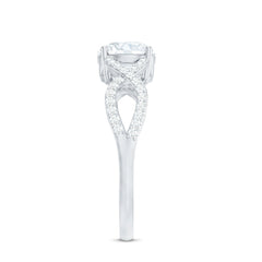 1.75 CT Round Cut Solitaire Zircon Crossover Engagement Ring