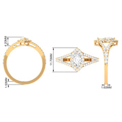 1.75 CT Split Shank Marquise Cut Zircon Engagement Ring