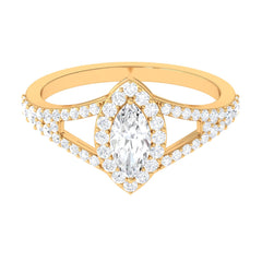 1.75 CT Split Shank Marquise Cut Zircon Engagement Ring