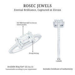 2 CT Octagon Cut Solitaire Zircon East West Engagement Ring