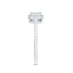 2 CT Octagon Cut Solitaire Zircon East West Engagement Ring
