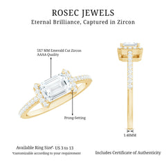 2 CT Octagon Cut Solitaire Zircon East West Engagement Ring