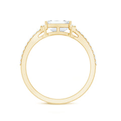 2 CT Octagon Cut Solitaire Zircon East West Engagement Ring